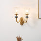 Frendorf | Post Modern Flower Wandlamp Verlichting 1/2-Kop Helder Glas Wandlamp Armatuur in Messing