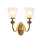 Postmoderne Blumen Wand Sconce Beleuchtung 1/2-Kopf Klarglas Wandlampenfassung in Messing