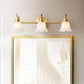 Frendorf | 2/3 Lampen Vanity Wand Licht Traditionelle Badezimmer Wand Sconces Lampe mit Blumen Creme Glas Schirm in Messing
