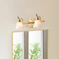 Frendorf | 2/3 Lampen Vanity Wand Licht Traditionelle Badezimmer Wand Sconces Lampe mit Blumen Creme Glas Schirm in Messing