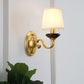 Frendorf | 1/2-Birnen Stoff Wandmontierte Lampe Traditionelle Messing-Finish Verjüngte Wandlicht Wandleuchte für Esszimmer
