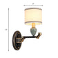 Frendorf | 1/2-Birne Wandmontierte Lampe Traditionelle Trommel Stoff Wand Sconces Beleuchtung in Schwarz für Schlafzimmer