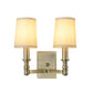 Frendorf | 1/2-Licht Wandleuchte Land Flur Wandmontierte Lampe mit Zylinder-Stoffschirm in Messing