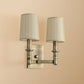 Frendorf | 1/2-Licht Wandleuchte Land Flur Wandmontierte Lampe mit Zylinder-Stoffschirm in Messing