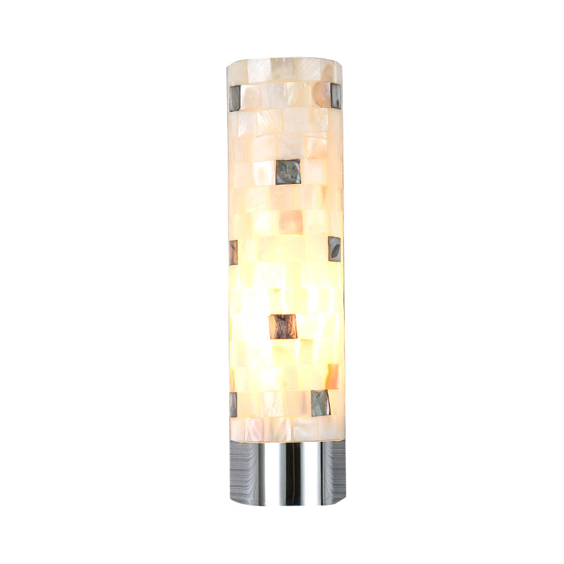 Frendorf | Gepuzzleerde Werk Pilaar Wandlamp Moderne Schelp 1 Kop Badkamer Wandschijnwerpers Verlichting in Chroom