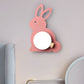 Frendorf | Rabbit Flush Mount Wandlamp Cartoon Iron 1 Lamp Pink/Blau Wandmontage Licht mit Ball Lampenschirm