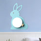 Frendorf | Rabbit Flush Mount Wandlamp Cartoon Iron 1 Lamp Pink/Blau Wandmontage Licht mit Ball Lampenschirm