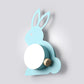 Frendorf | Rabbit Flush Mount Wandlamp Cartoon Iron 1 Lamp Pink/Blau Wandmontage Licht mit Ball Lampenschirm