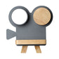 Frendorf | Schießkamera Wandlampe Nordic Eisen Grau/Weiß-Holz LED Flush Wand Sconce mit Regal-Funktion