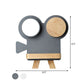 Frendorf | Schießkamera Wandlampe Nordic Eisen Grau/Weiß-Holz LED Flush Wand Sconce mit Regal-Funktion