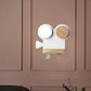 Frendorf | Schießkamera Wandlampe Nordic Eisen Grau/Weiß-Holz LED Flush Wand Sconce mit Regal-Funktion