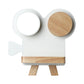 Frendorf | Schießkamera Wandlampe Nordic Eisen Grau/Weiß-Holz LED Flush Wand Sconce mit Regal-Funktion