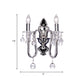 Frendorf | 1/2-Head Crystal Beaded Wall Lamp Platteland Zilver Conische Bedlamp Wandmontage Lichtarmatuur met Afbuigende Arm