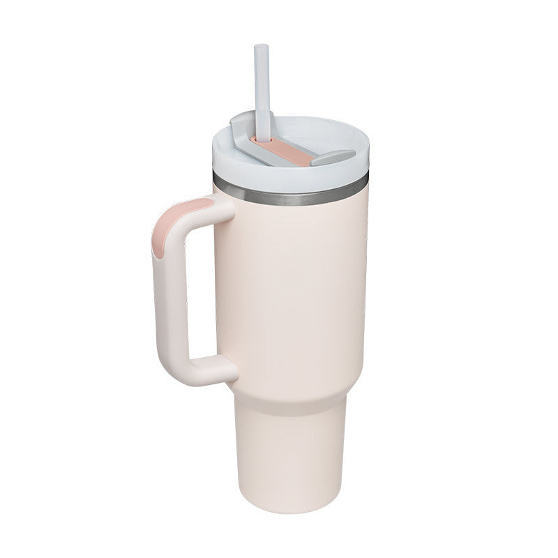 40 Oz Tumbler mit Griff Strohhalm isoliert