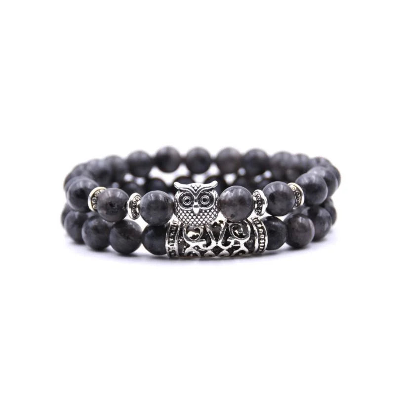 Frendorf | Eule Charme Naturstein-Armband