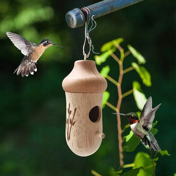 Frendorf | Holzhängematte Kolibrihaus - Geschenk für Naturliebhaber