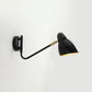 Frendorf | Schwarze 1 Licht Wandlampe Bauernhaus Metallene Schräge Arm Wandleuchte mit Kuppel-Schirm