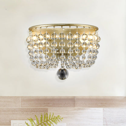 Frendorf | 2-Lampen Wandmontage Lamp Plattelands Beaded Kristallen Bol Wandlamp Verlichting in Goud voor Woonkamer