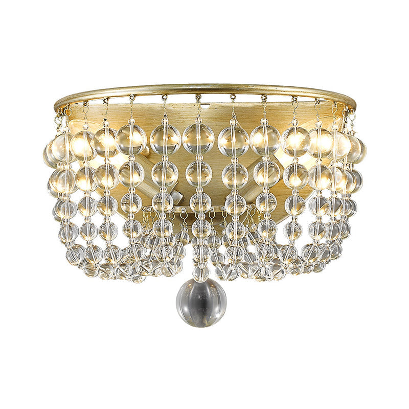 Frendorf | 2-Lampen Wandmontage Lamp Plattelands Beaded Kristallen Bol Wandlamp Verlichting in Goud voor Woonkamer
