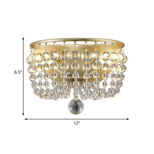 Frendorf | 2-Lampen Wandmontage Lamp Plattelands Beaded Kristallen Bol Wandlamp Verlichting in Goud voor Woonkamer