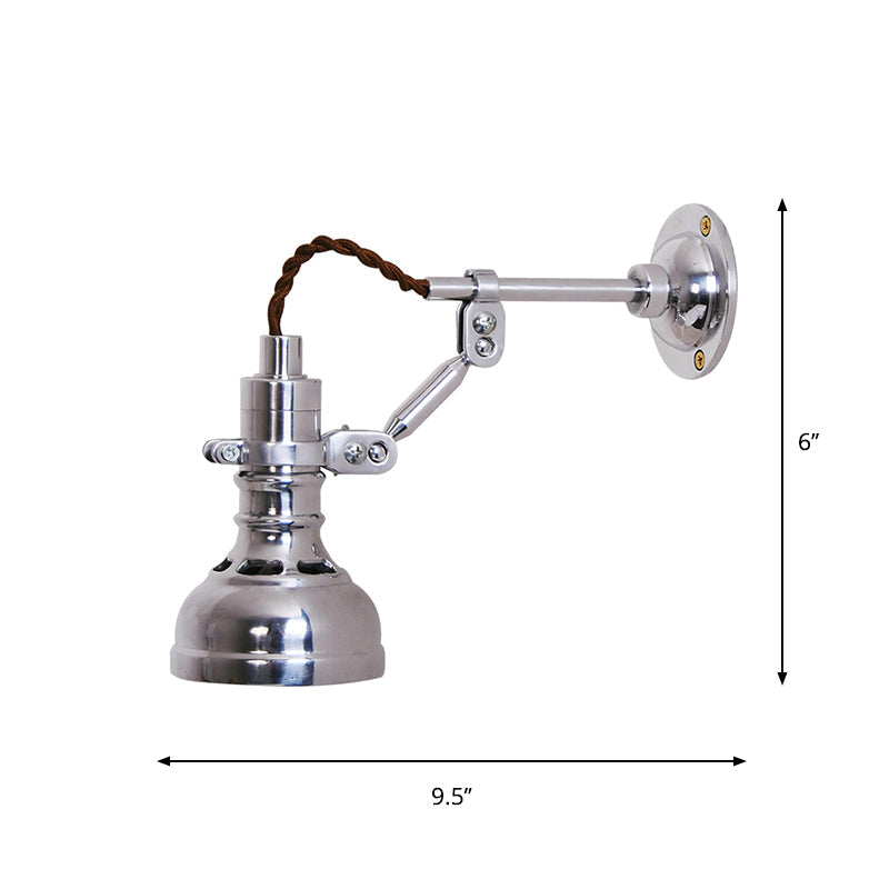 Frendorf | Polished Chrome Torchlight Wandverlichting Industriële Metaal 1 Hoofd Nachtkastje Rotating Wandgemonteerd Lichtarmatuur