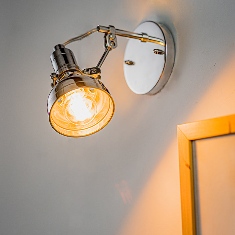 Frendorf | Polished Chrome Torchlight Wandverlichting Industriële Metaal 1 Hoofd Nachtkastje Rotating Wandgemonteerd Lichtarmatuur