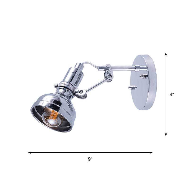 Frendorf | Polished Chrome Torchlight Wandverlichting Industriële Metaal 1 Hoofd Nachtkastje Rotating Wandgemonteerd Lichtarmatuur
