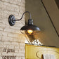 Frendorf | Breite Schüssel Eisen Wandlampe Industriestil 1-Licht Bistro Wandleuchte mit unterem Drahtkäfig in Schwarz/Kaffee