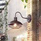 Frendorf | Breite Schüssel Eisen Wandlampe Industriestil 1-Licht Bistro Wandleuchte mit unterem Drahtkäfig in Schwarz/Kaffee