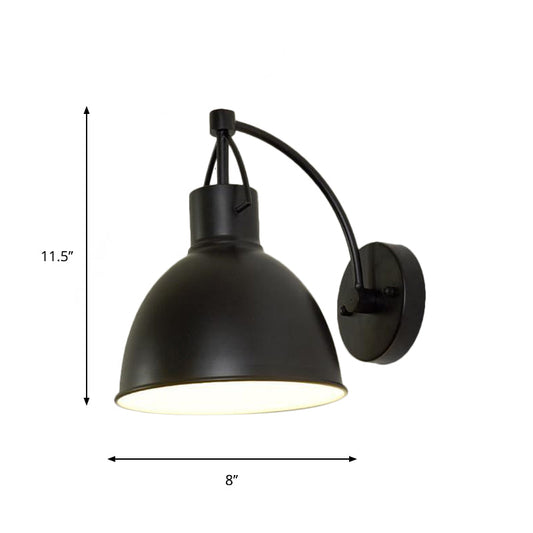 Frendorf | Schalenform Außen Wandbeleuchtung Loft Eisen 1-Licht Schwarz Wandlampe Fixture