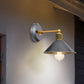 Frendorf | Aluminium konische Wandlamp fabriek 1 kop woonkamer wandlamp in blauw-grijs met messing rechte arm