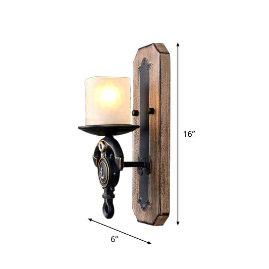 Frendorf | Schwarze Zylinder-Wandlampe Industrielle Mattglas 1/2-Licht Esszimmer Wandleuchte mit Ankerdesign