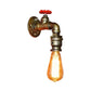 Frendorf | 1 Kopf Metall Wandbeleuchtung Vintage Gold Wasserrohr Restaurant Wandmontage Lampe mit Ventil