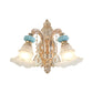 Frendorf | 1/2-Kopf hängende Blumen Wandlicht Retro Gold Opal Mattglas Wandmontiertes Gerät