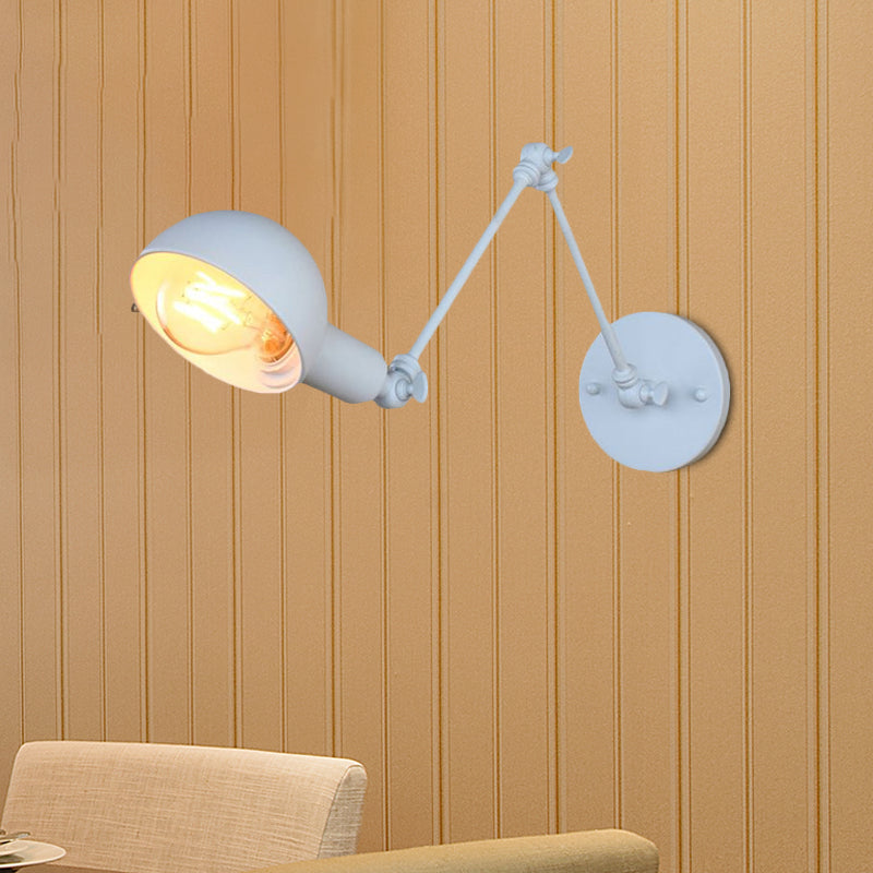 Frendorf | 1 Bulb Wandleuchte Retro-Stil Schwenkarm Metall Mini Wandlampe in Weiß für das Arbeitszimmer