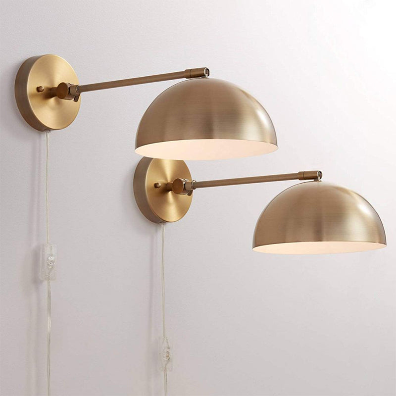 Frendorf | Verstelbare Koepel Metalen Wandlamp Boerderij 1 Licht Woonkamer Verlichtingsarmatuur in Messing