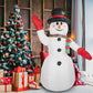 Frendorf | 2,4 m Weihnachts Inflatable Riesen Schneemann Aufblasen mit LED-Lichtern Hut Schal