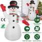 Frendorf | 2,4 m Weihnachts Inflatable Riesen Schneemann Aufblasen mit LED-Lichtern Hut Schal