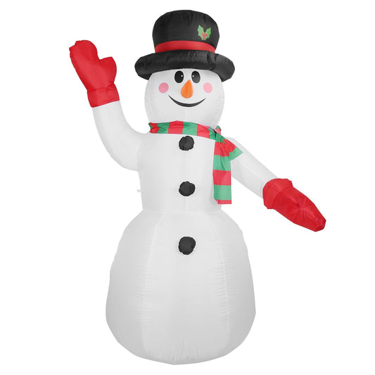 Frendorf | 2,4 m Weihnachts Inflatable Riesen Schneemann Aufblasen mit LED-Lichtern Hut Schal