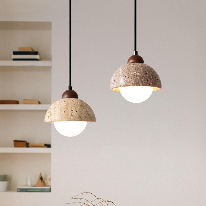 Frendorf | Marbello Naturmarmor Pendelleuchte | Elegante Hängeleuchte | Beleuchtung für modernes Wohnen
