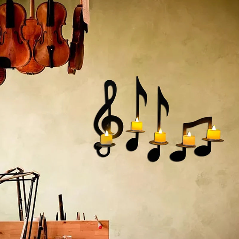 Schwarze Musiknoten Wandlampe