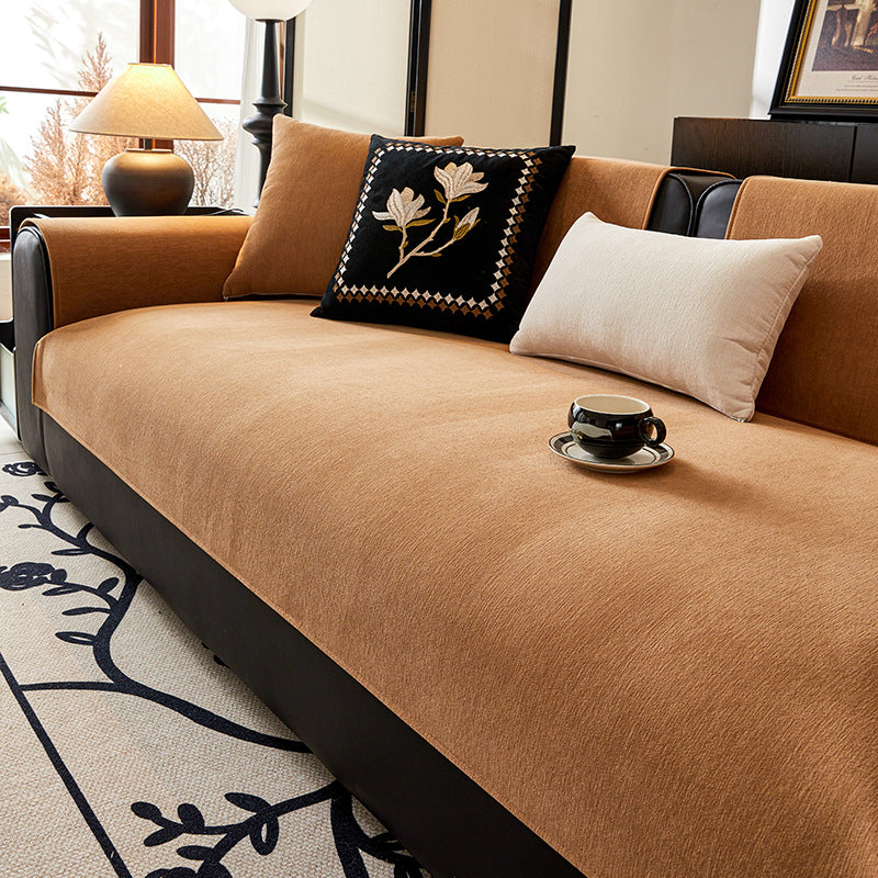 Einfarbige Chenille Sofa-Matte Couchbezug
