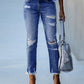 Frendorf | Comfort Stretch: Damen Slim-Fit Ripped Jeans mit ausgefransten Kanten