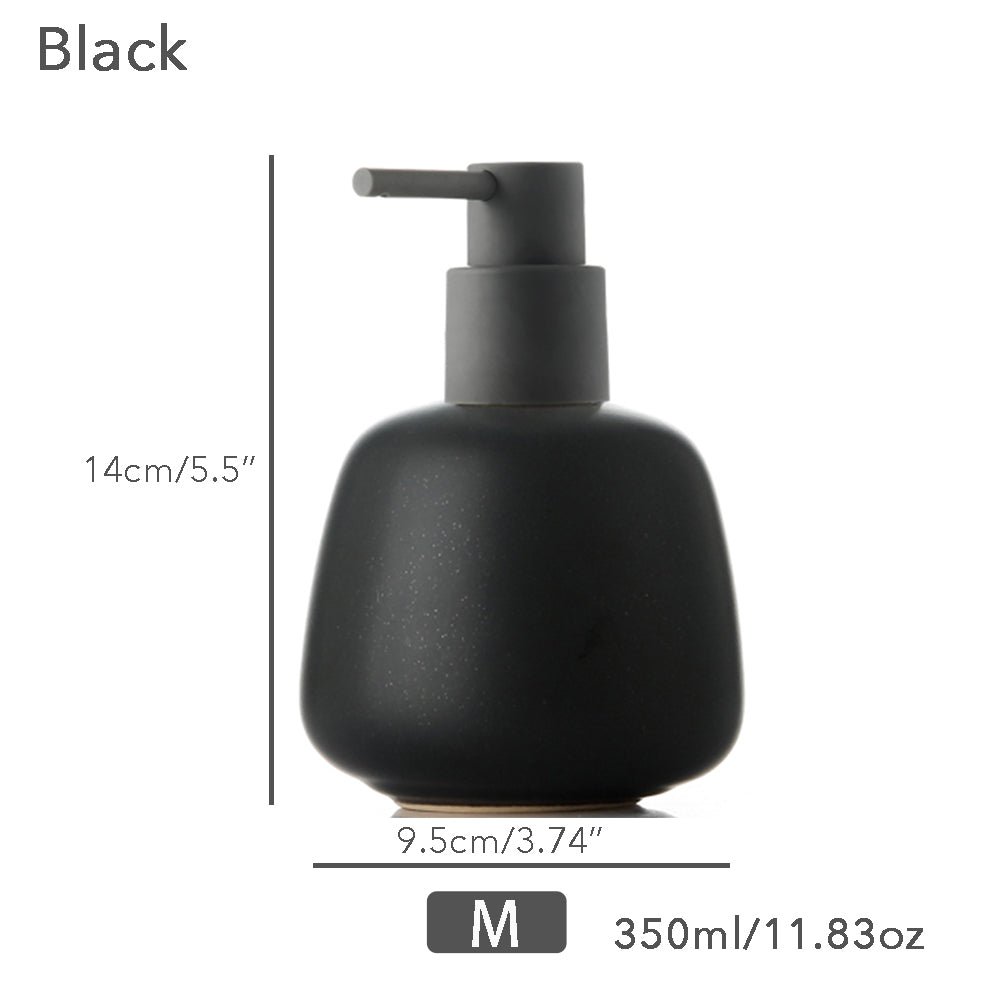 Keramischer Seifenspender, Flüssigkeitsbadflasche, einfaches Design, nachfüllbare wiederverwendbare Lotionpumpe für Badezimmer Küche, 350ml/11,83oz