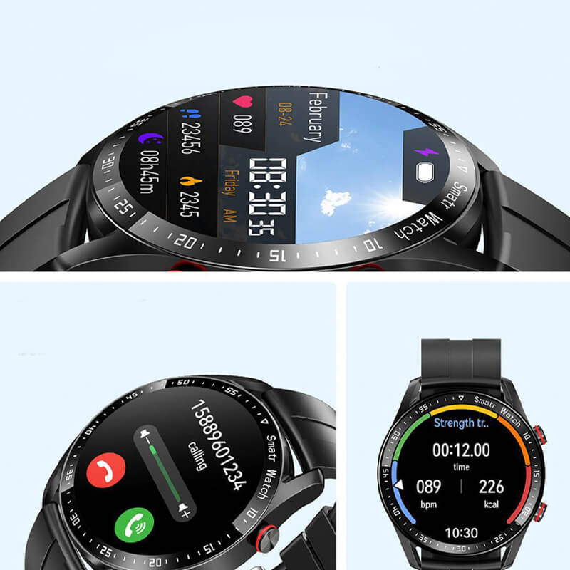 Frendorf | Intelligente Uhr mit rundem Ziffernblatt und Herzfrequenz Schlaf und Fitness Tracking Anzeige