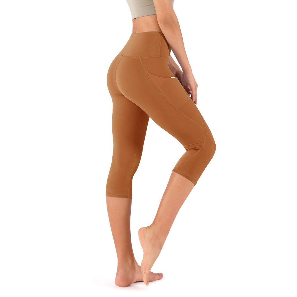 Frendorf | Damen Capri Baumwollhosen Leggings mit Taschen