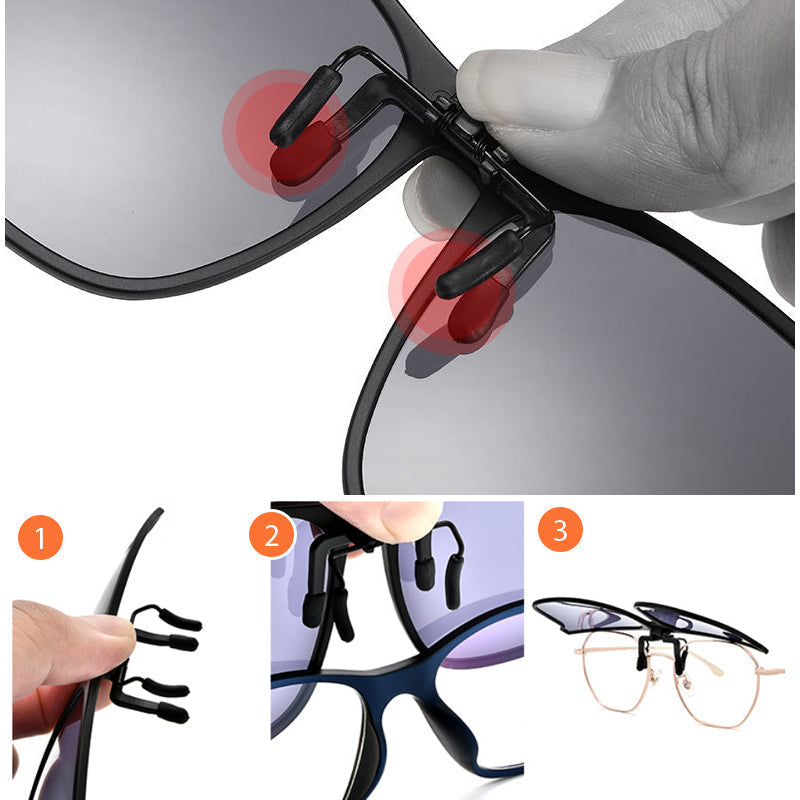 Neue polarisierte Clip-on-Klappsonnenbrille
