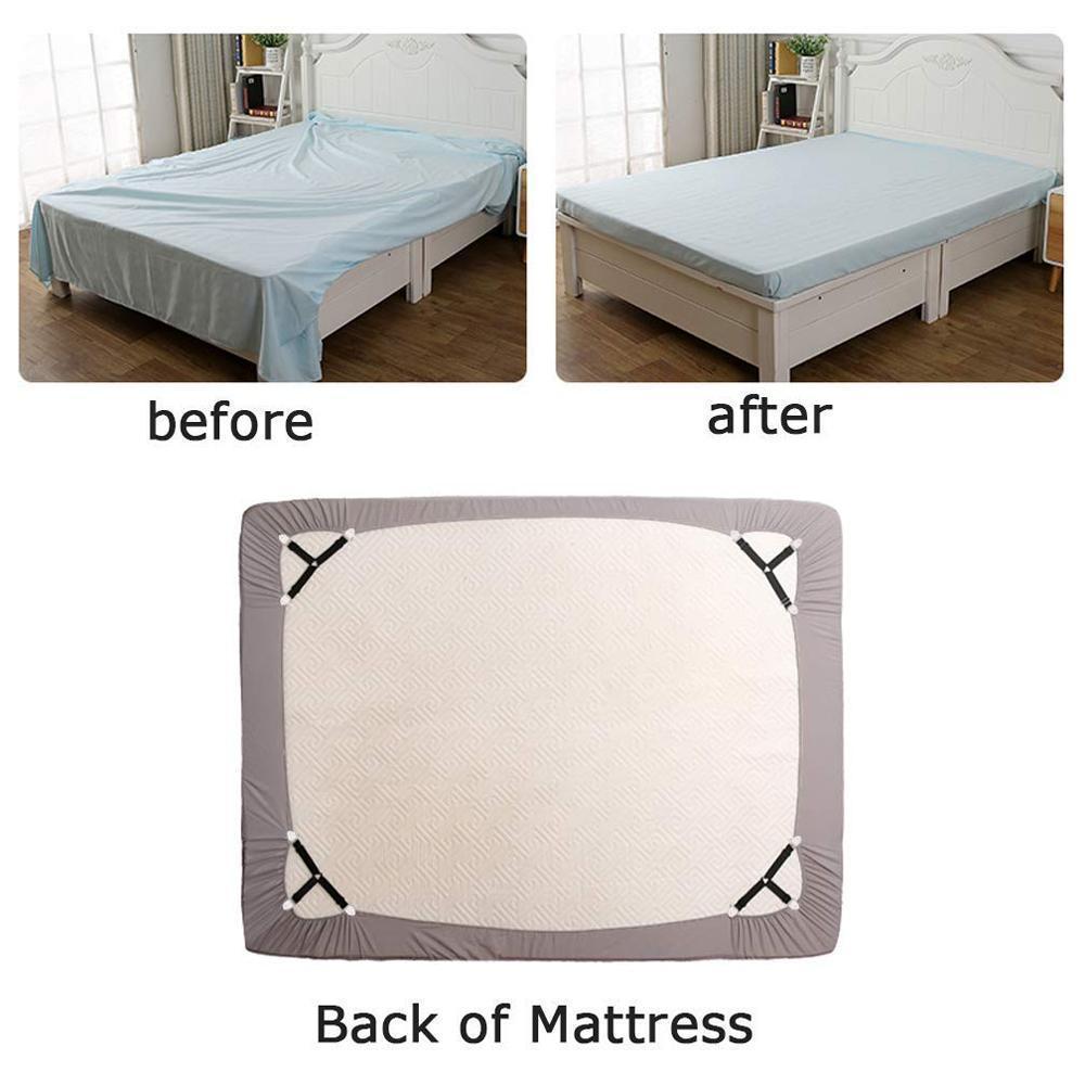 Frendorf | Bettlakenbefestigungen, 8er-Pack einstellbare dreieckige elastische Bandriemen