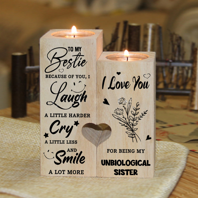 Frendorf | Smile A Lot More - Holzkerzenhalter mit Kerze Geschenk für Ihre Lieben