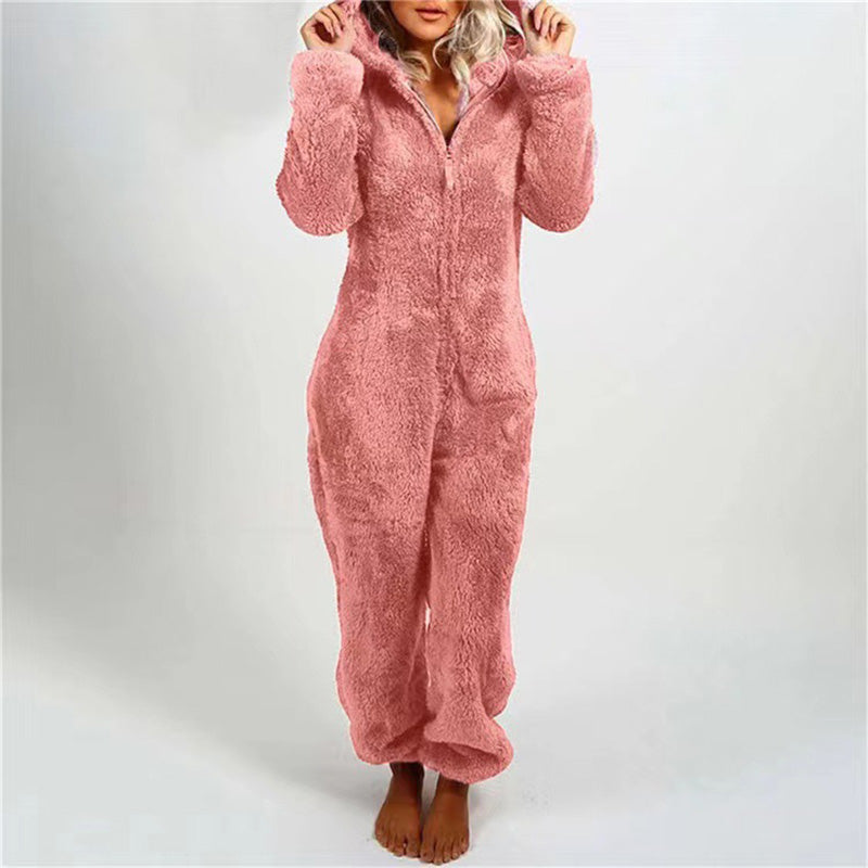 Frendorf | Plüsch-Fleece-Strampler, einteiliger Pyjama für Damen